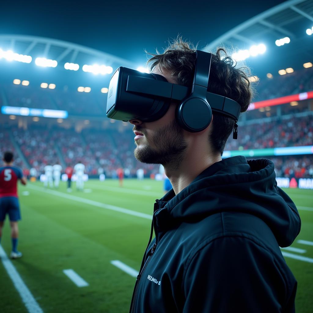 Conceptual image of VR/AR integration with ADM football live stream