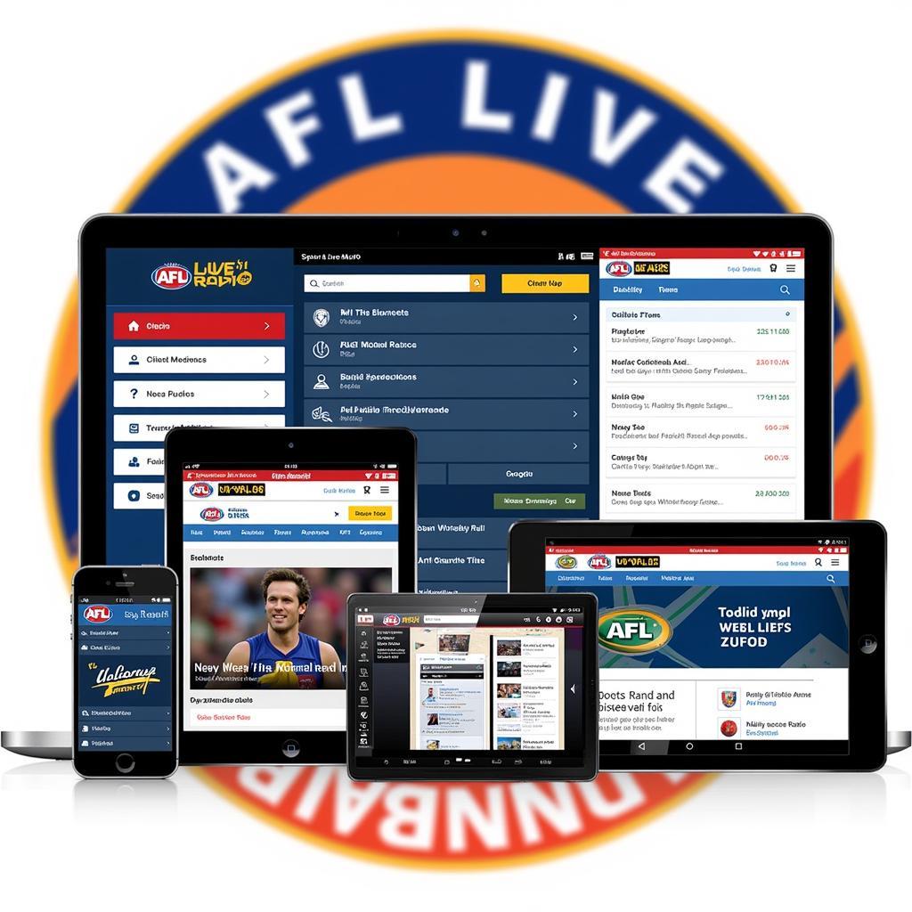 Different platforms for accessing AFL live streaming radio.