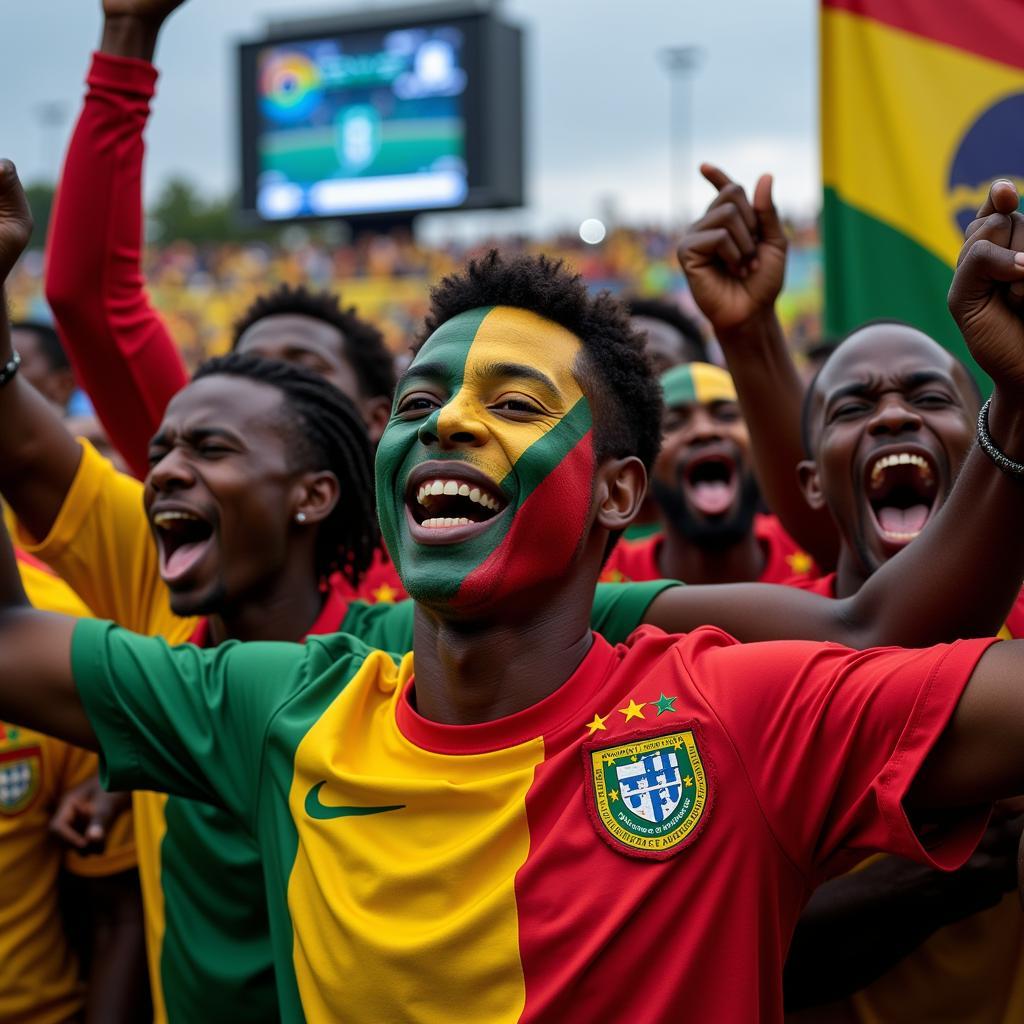 African Football Fans Celebrating a Live Score