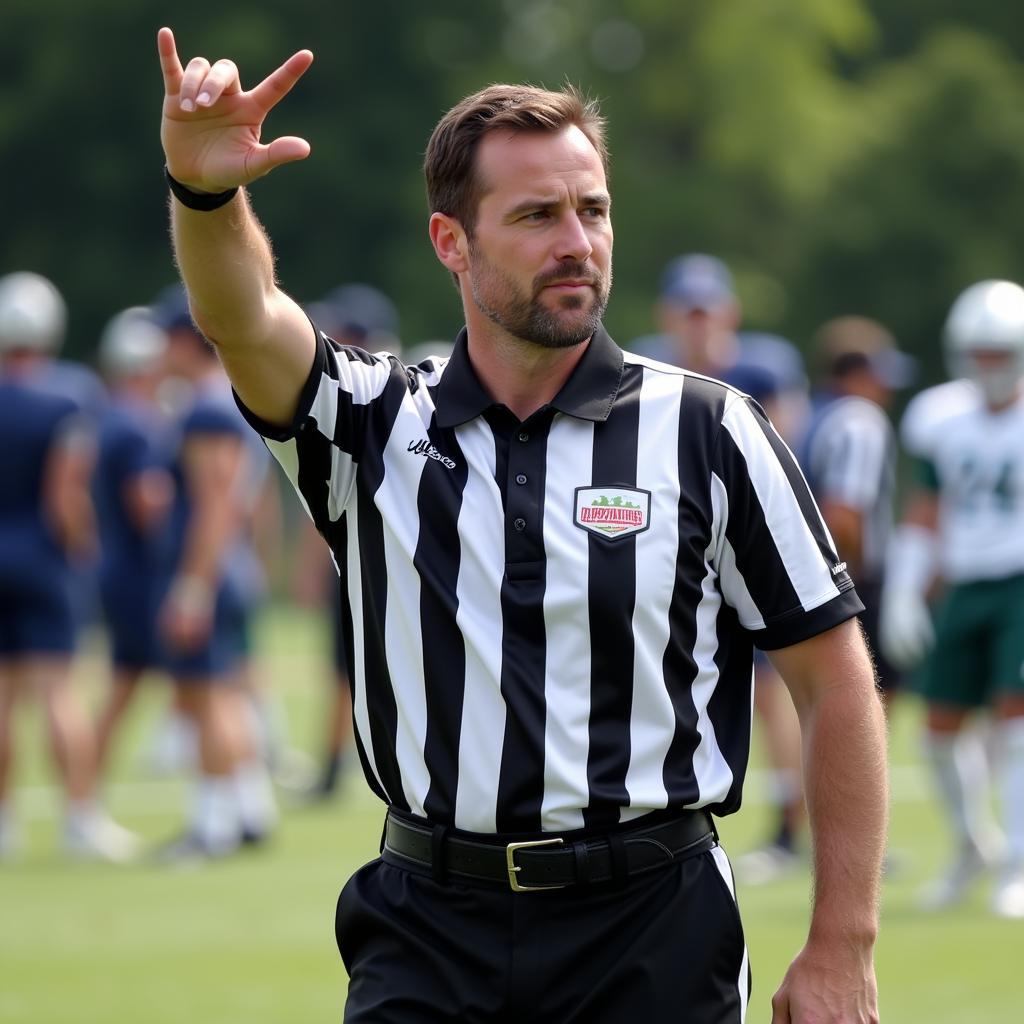 American Football Referee Signaling Dead Ball