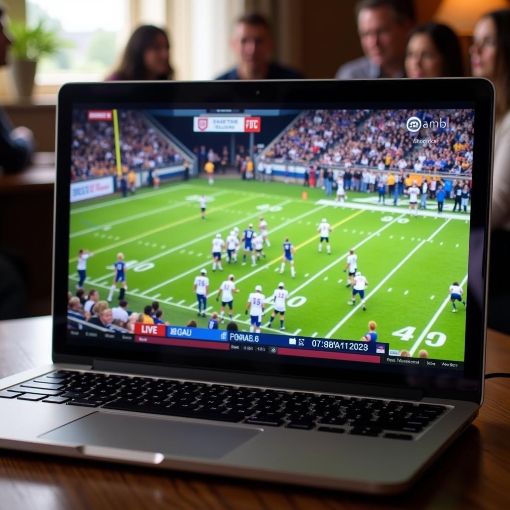 Anacortes Football Live Stream on Laptop