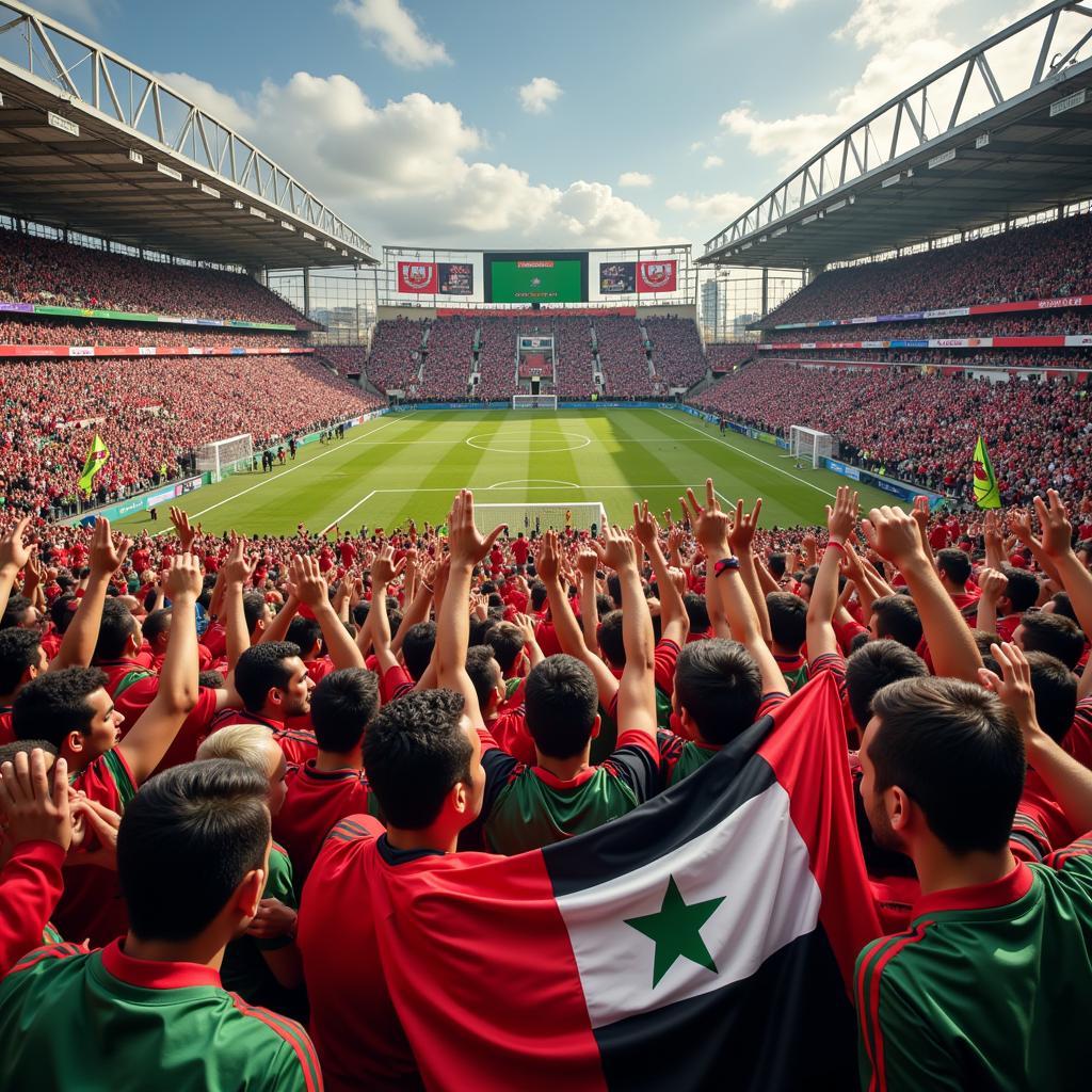 Arab Football Fans Celebrating a Goal