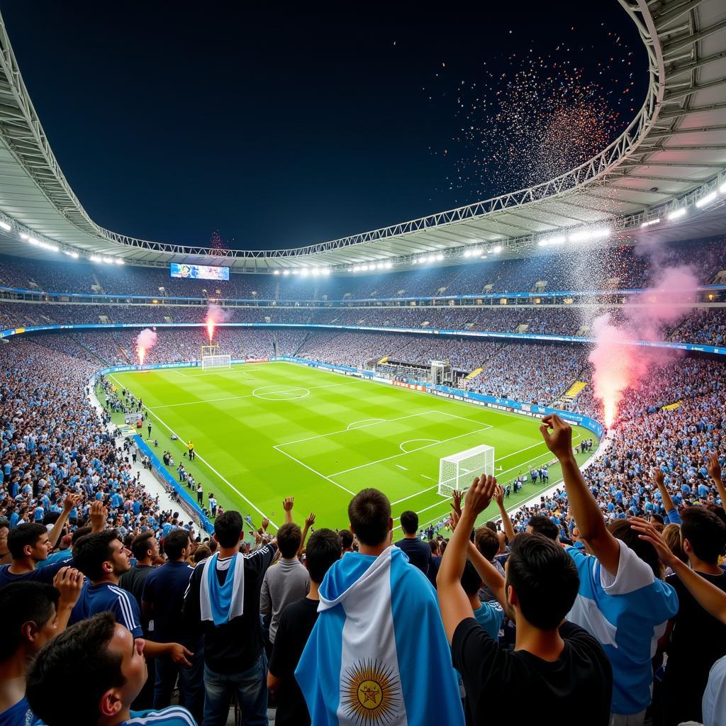 Argentina Fans Cheering at a Live Match