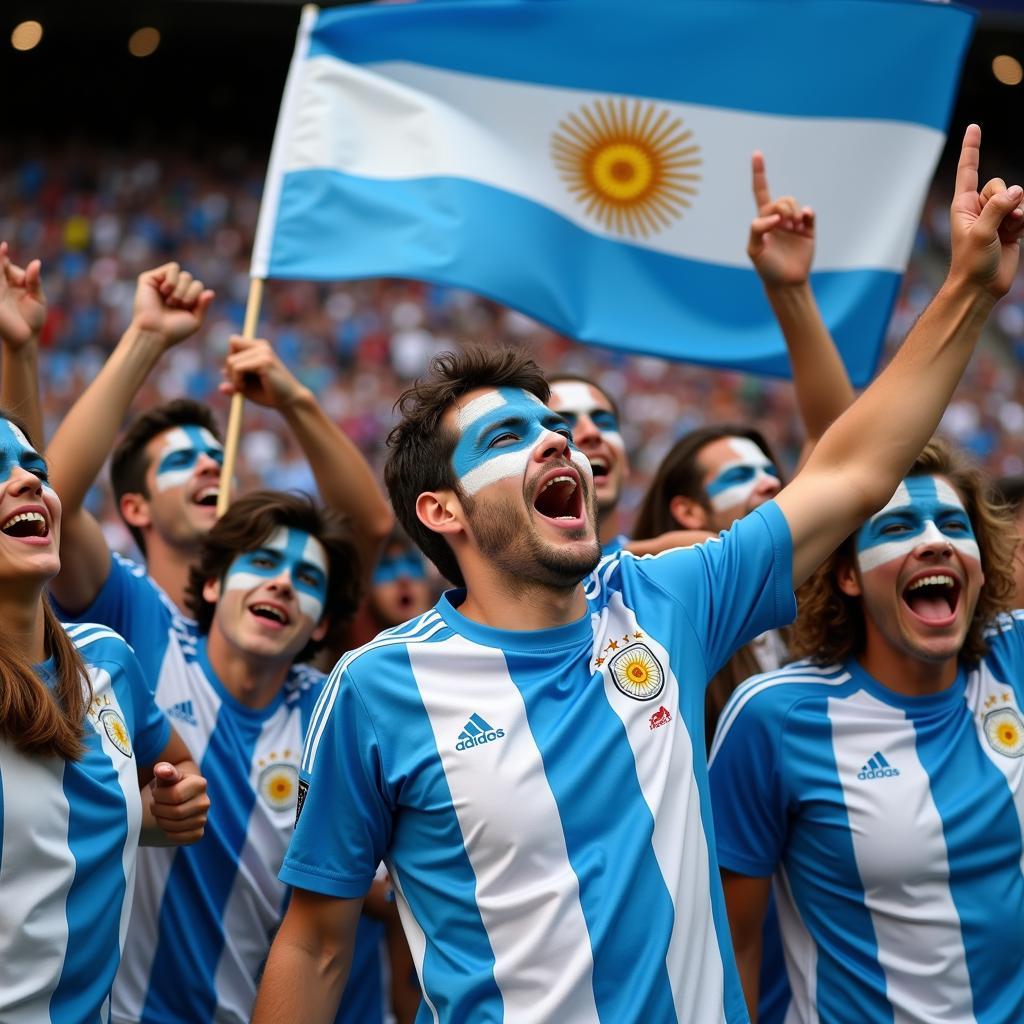 Argentine Football Fans Celebrating