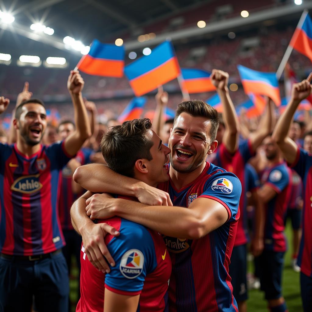 Armenian Football Fans Celebrating a Goal