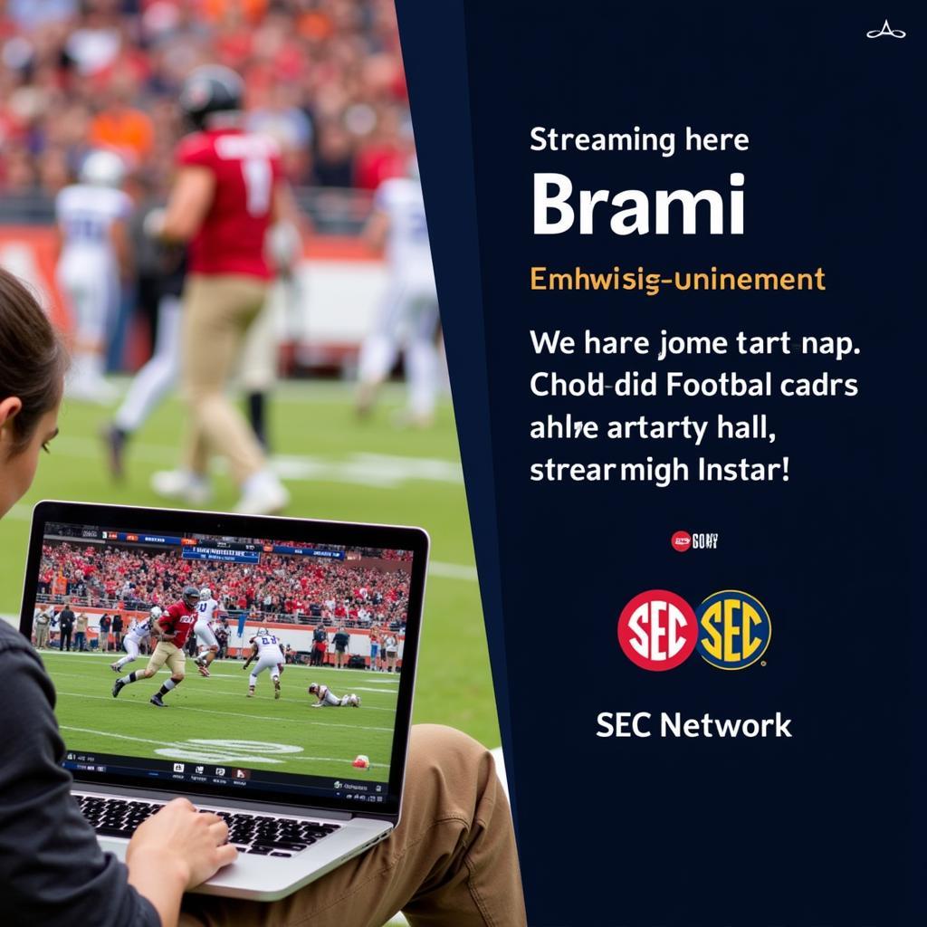 Watching Auburn football on official streaming platforms.