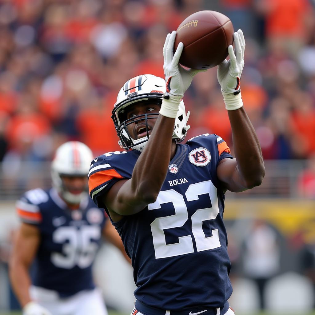 Auburn Football Player Making a Catch