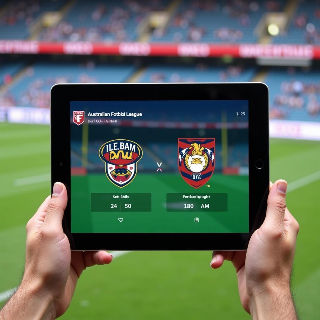 Australian Football League Live Scores on Tablet