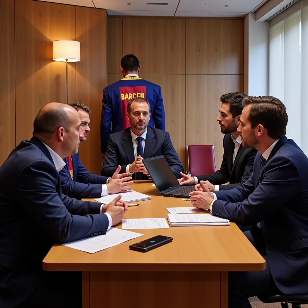 Barcelona officials in transfer negotiations