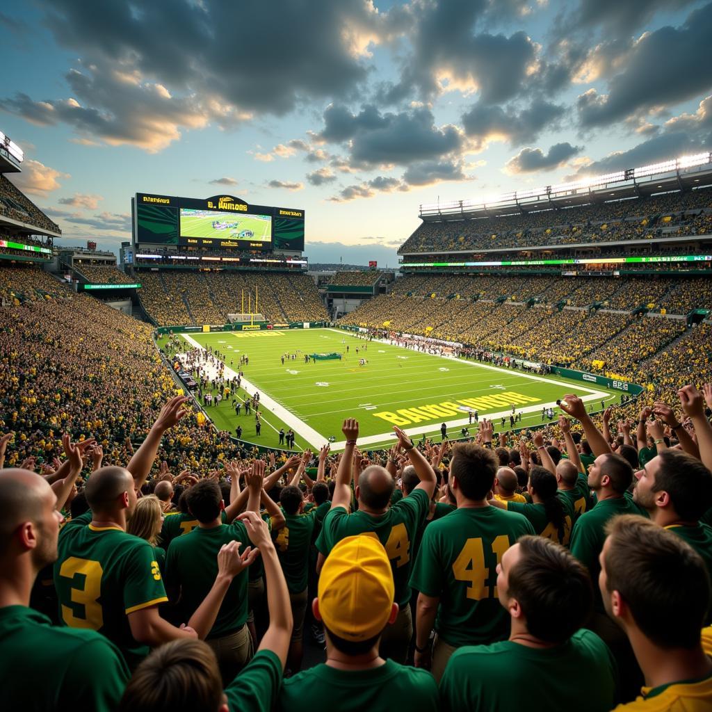 Baylor Football Fans Celebrating a Touchdown