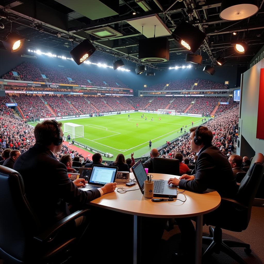 BBC Five Live Football Radio Studio in Action