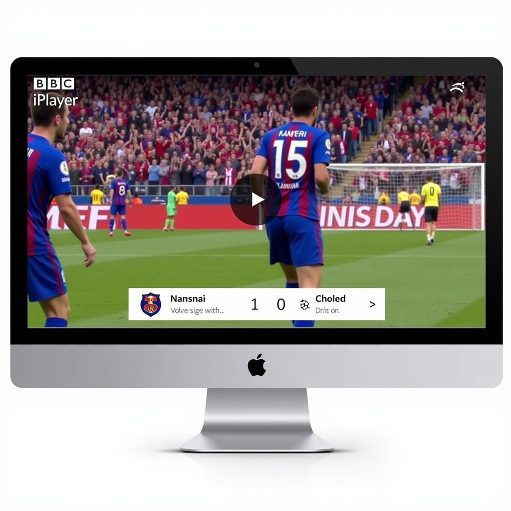 BBC iPlayer Live Football Stream Interface