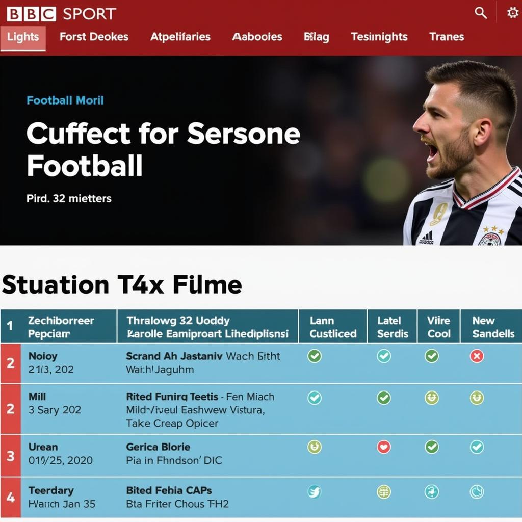 BBC Sport Website Football Schedule