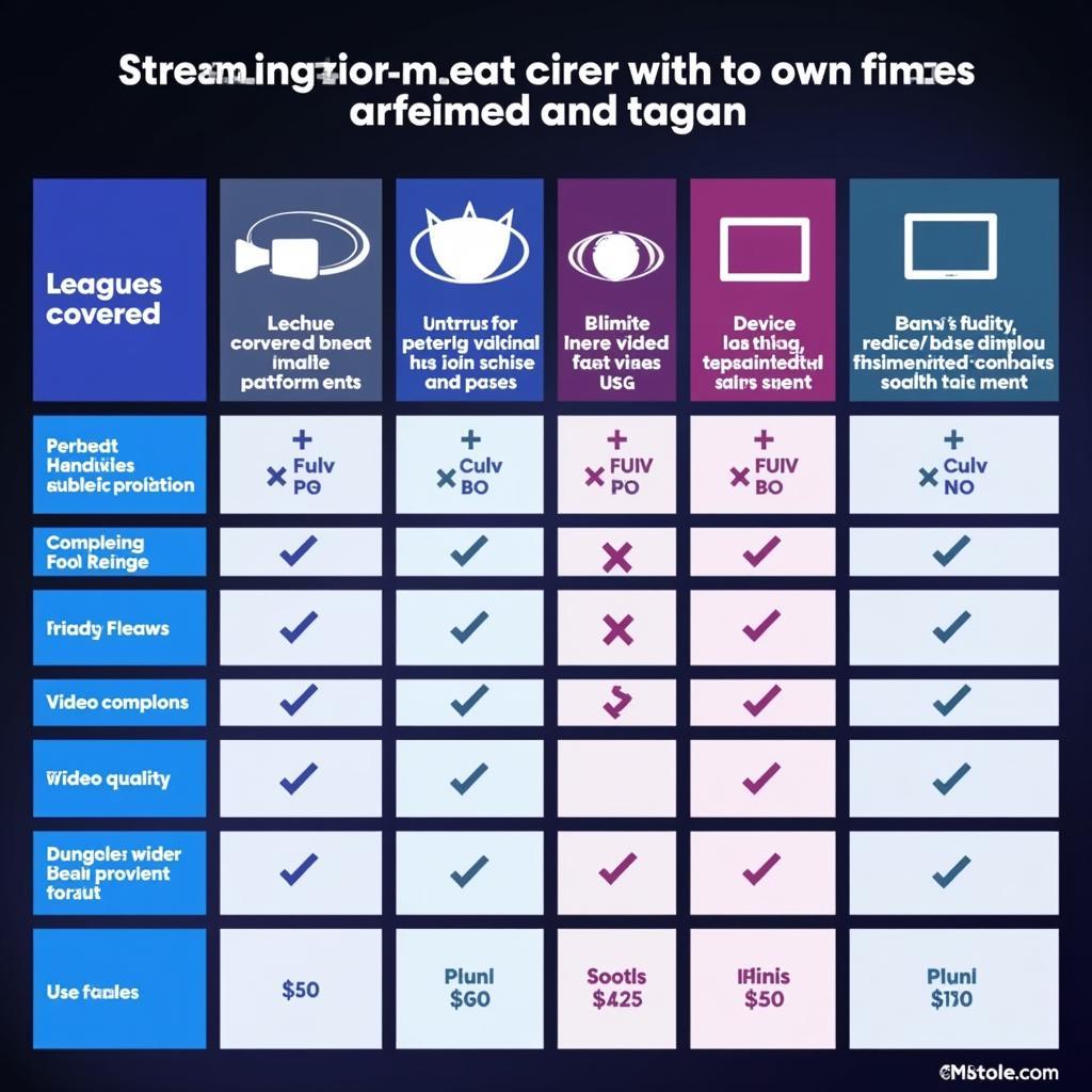 Comparison of the best live football streaming platforms, highlighting their key features and subscription options.