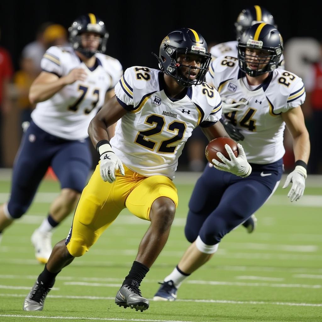 Bishop McDevitt Football Player Running with the Ball