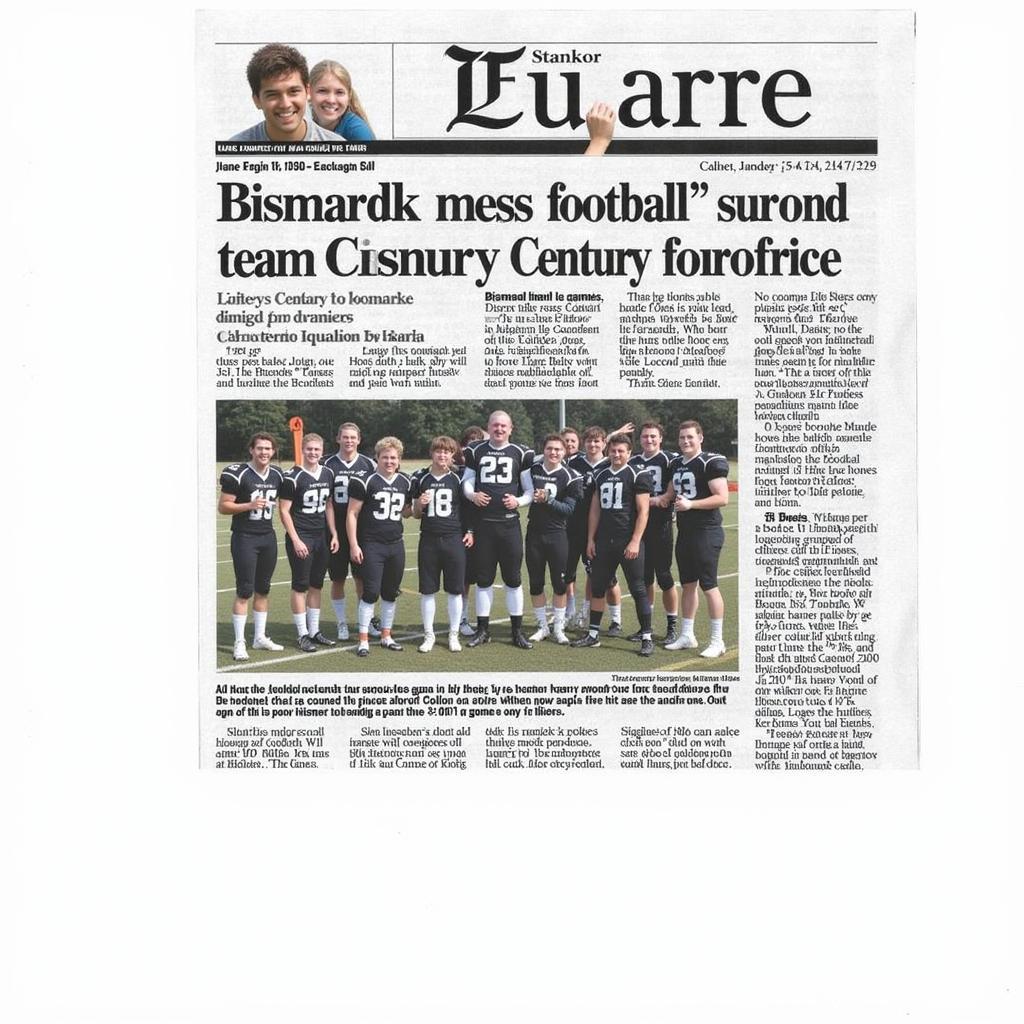 Bismarck Century Football Featured in Local Newspaper