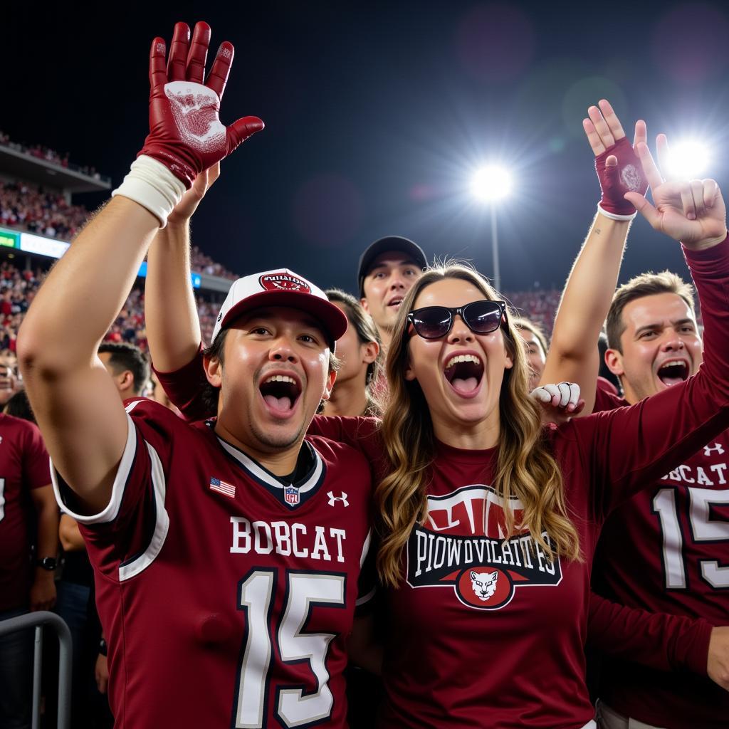 Bobcat Football Fans Celebrating