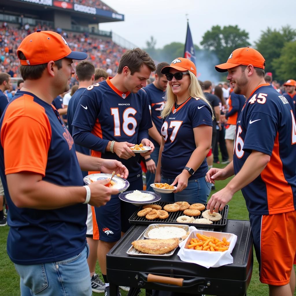 Broncos Fans Tailgating Pre-Game