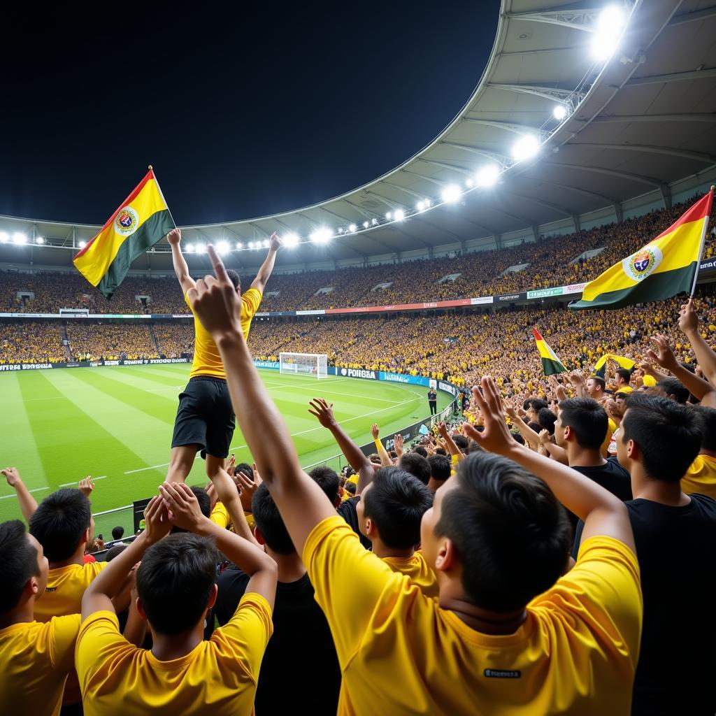 Brunei Football Fans Celebrating a Goal