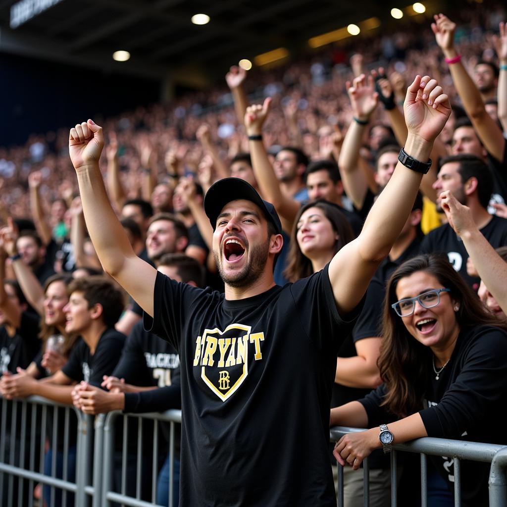 Bryant University Football Fans Cheering