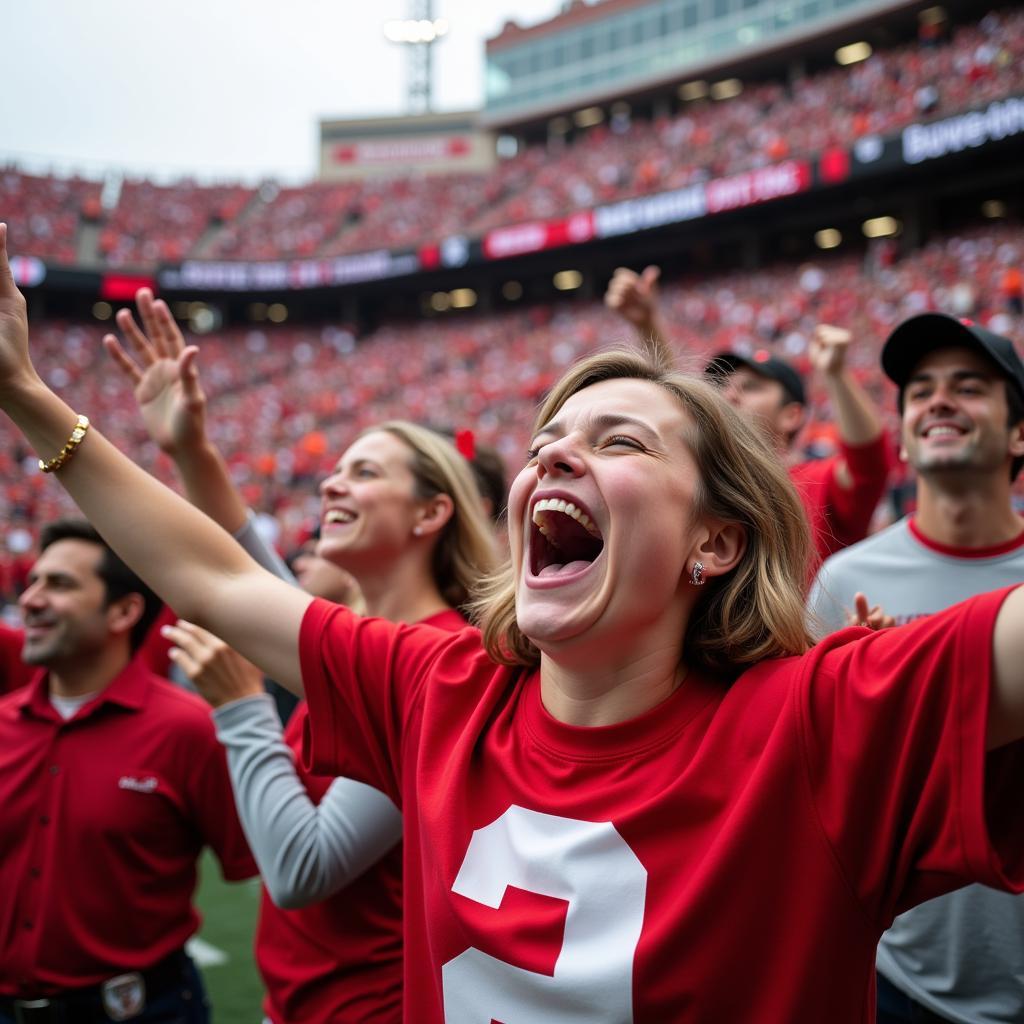 Buckeye Football Fans Celebrating a Touchdown