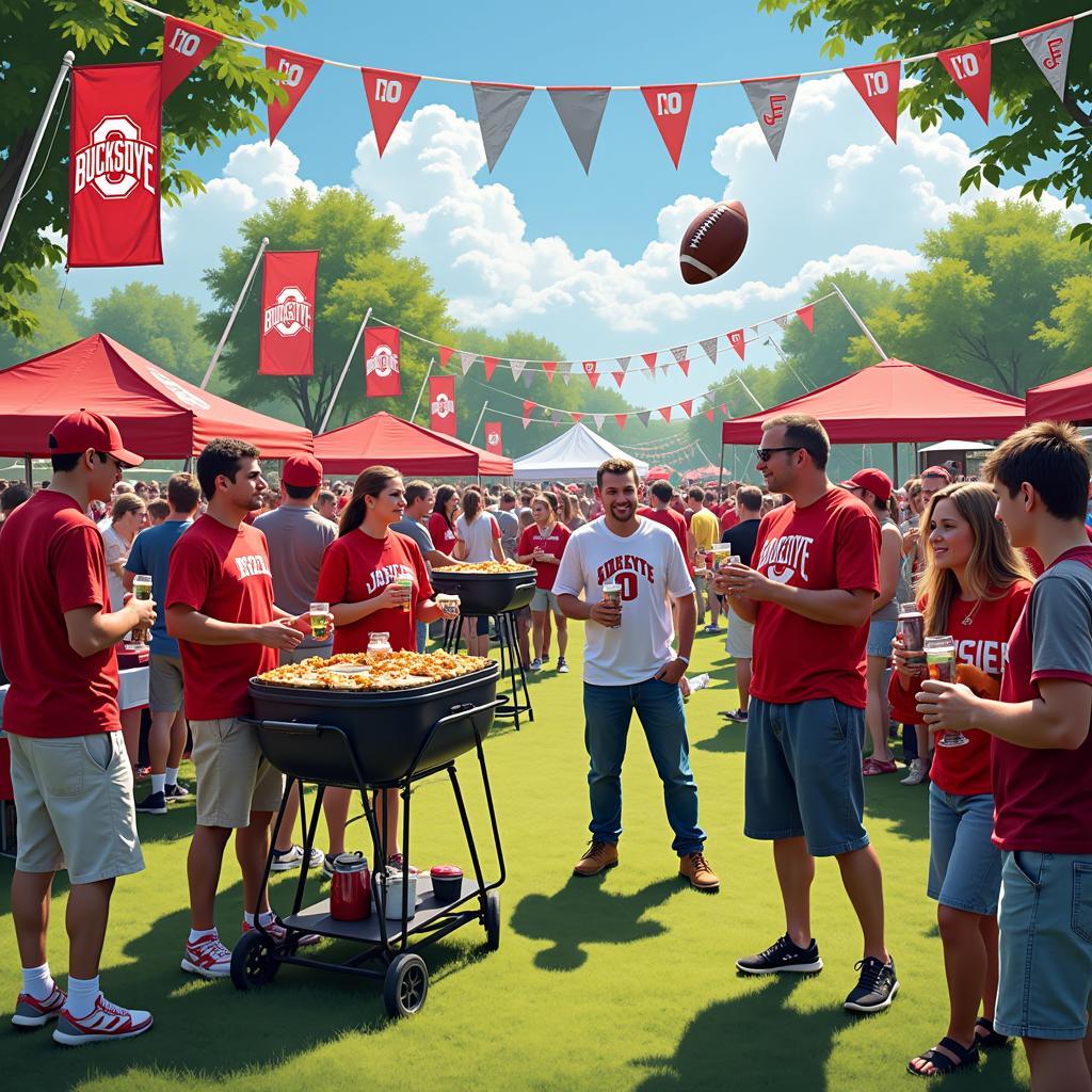 Buckeye Football Tailgate Party Before Live Game