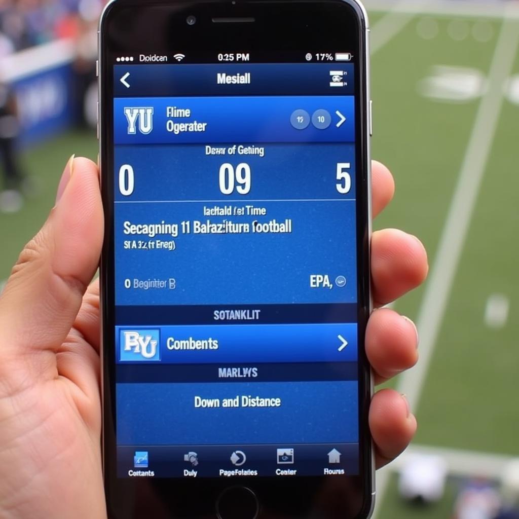 BYU Football Live Score Update on Mobile Device