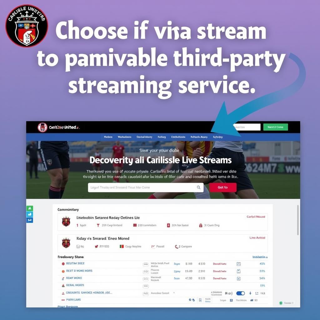 Carlisle United Live Stream on Third-Party Platform