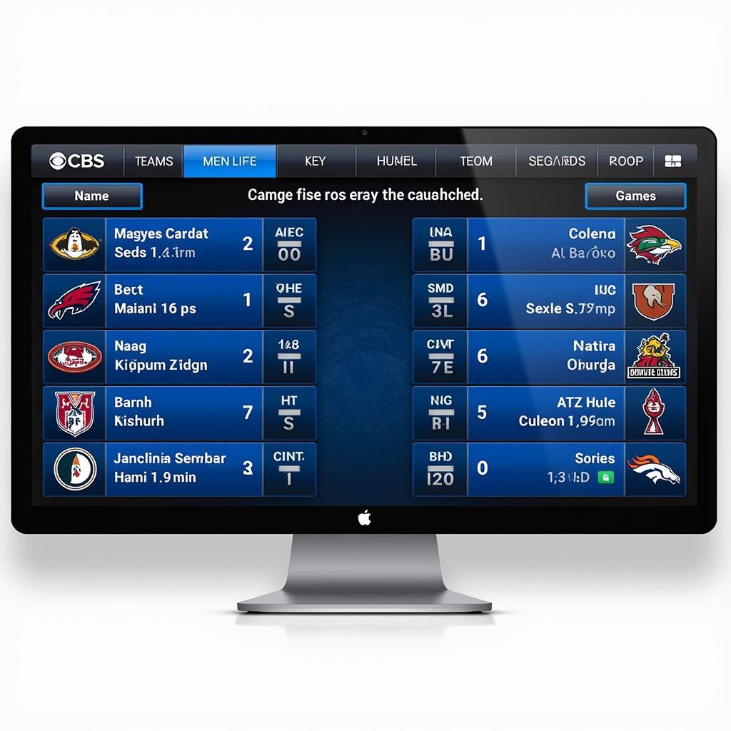 CBS Live College Football Scoreboard Interface