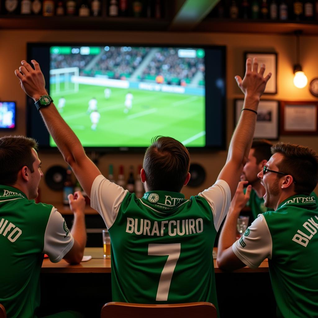 Celtic Fans Watching a Live Match on Celtic TV