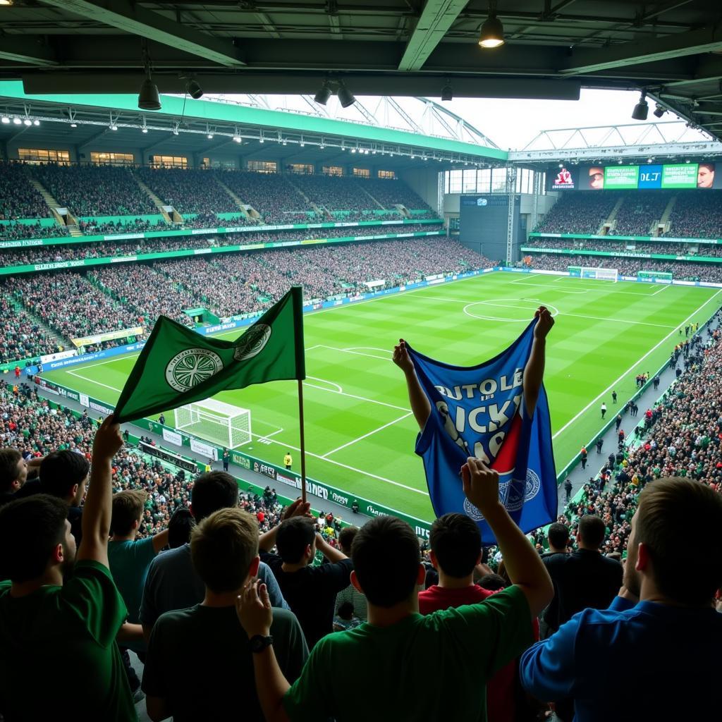 Celtic and Rangers fans create an electric atmosphere