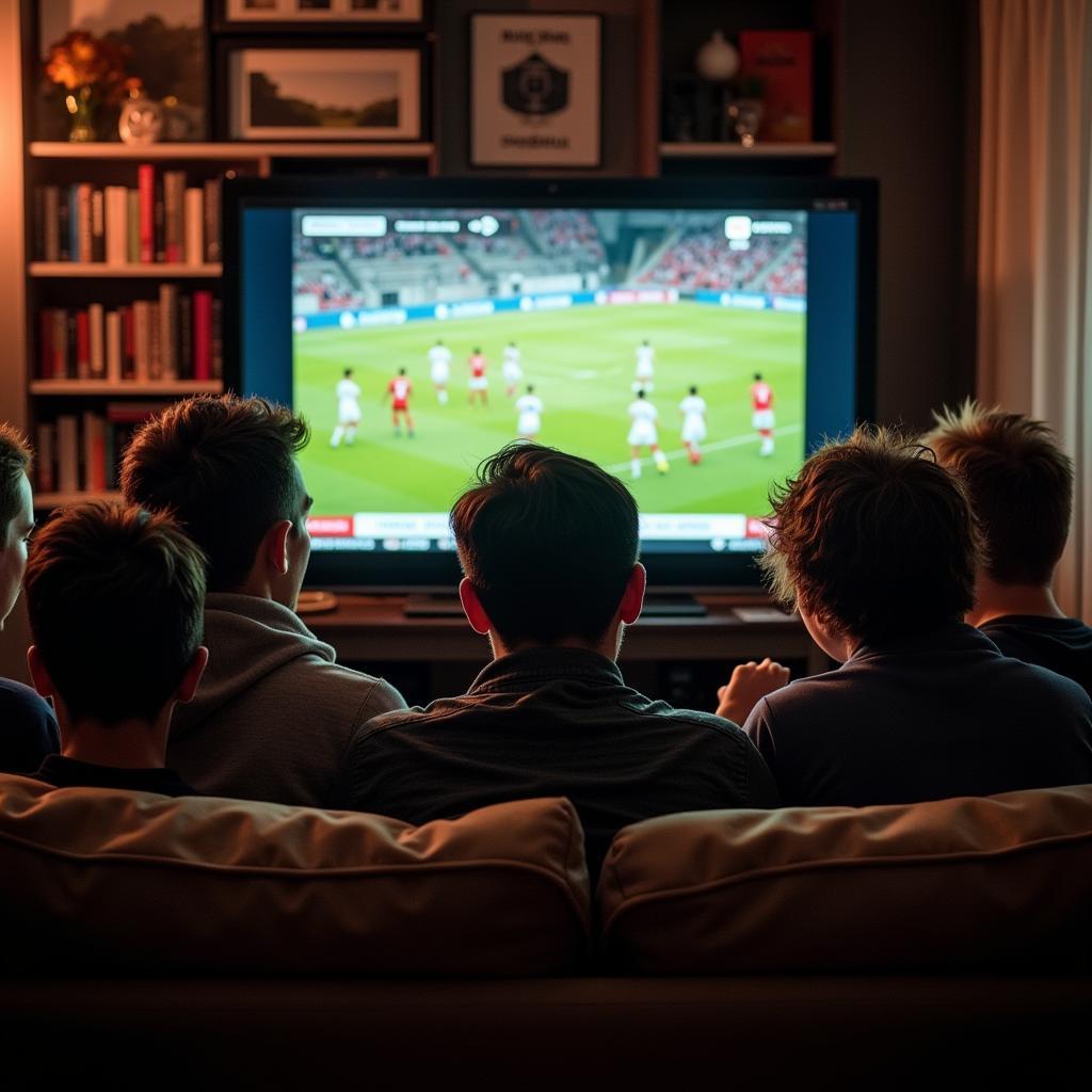 Channel 7 Live Football Fans Watching Together