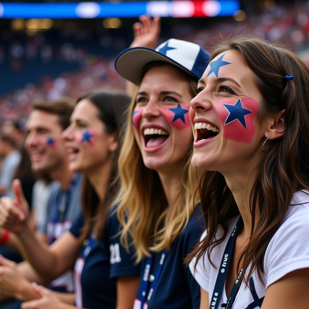 Cheering Fans at a Dallas Football Game