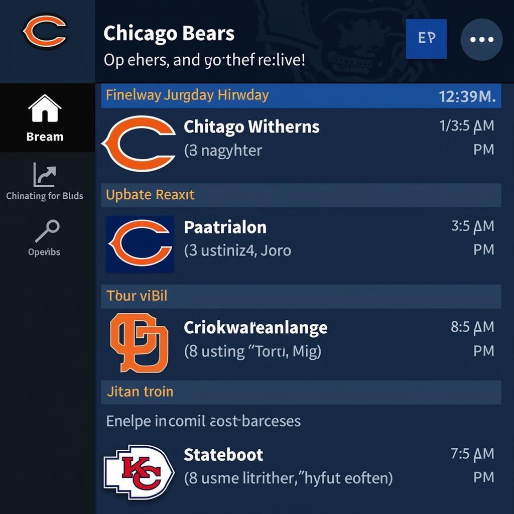 Chicago Bears Live Stream Schedule