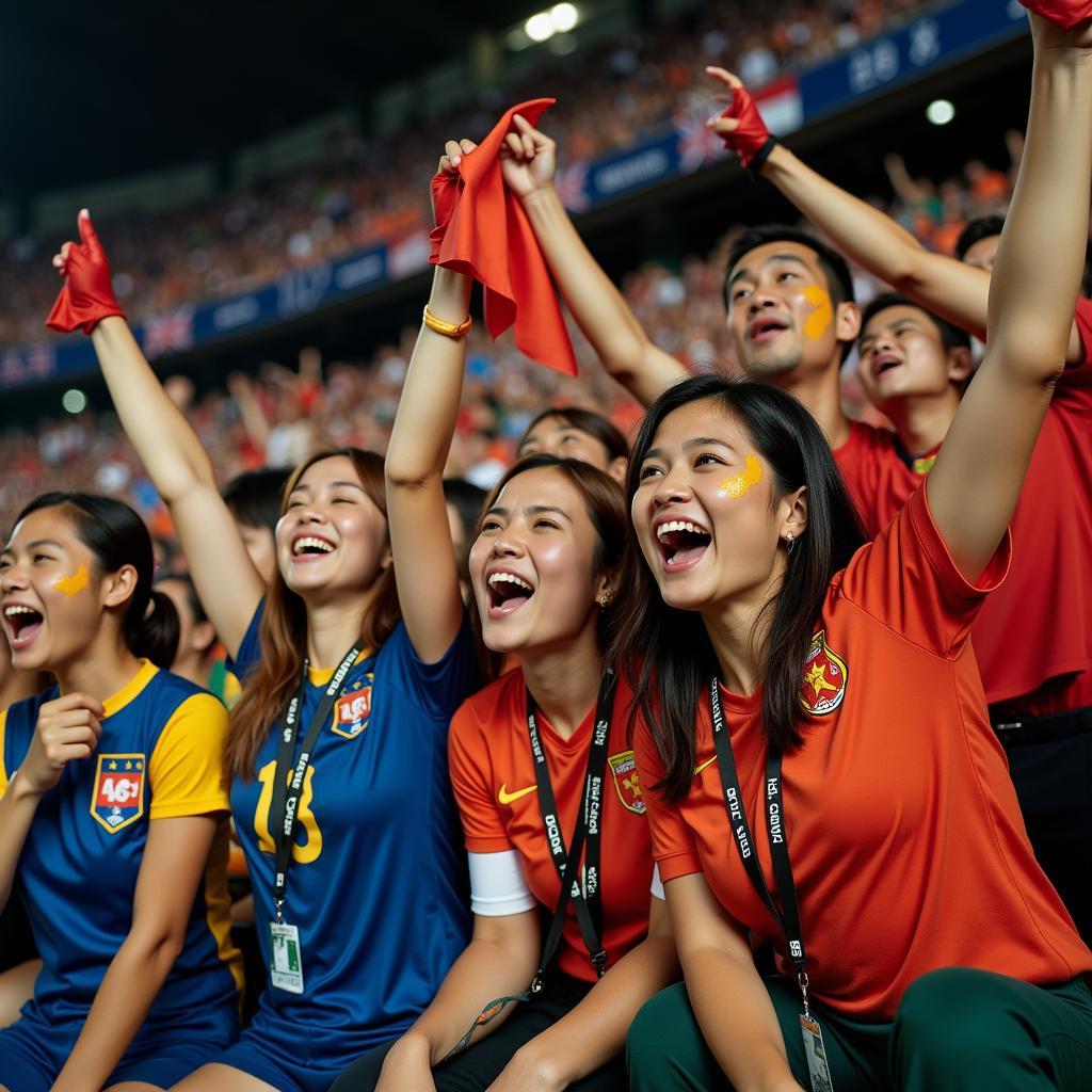 China Australia Football Fans at a Live Match