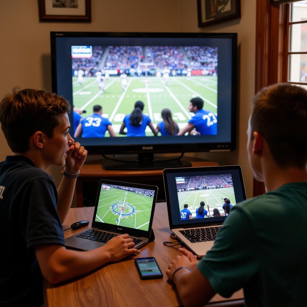 Clay Chalkville Football Fans Watching Live Stream