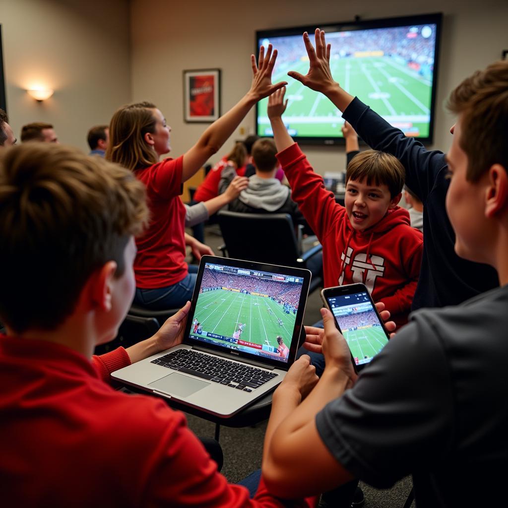 Clearfield Bison Football Fans Watching Live Stream