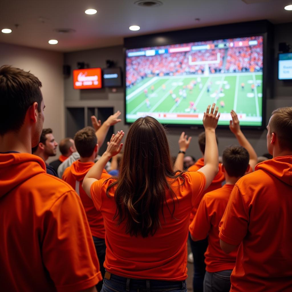 Clemson Fans Watching Game