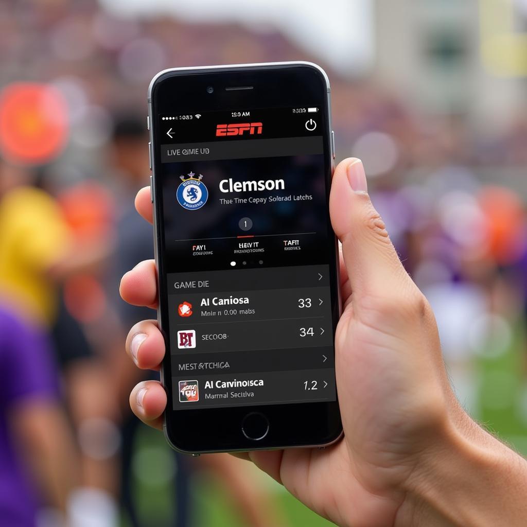 Clemson Football Live Score on ESPN App