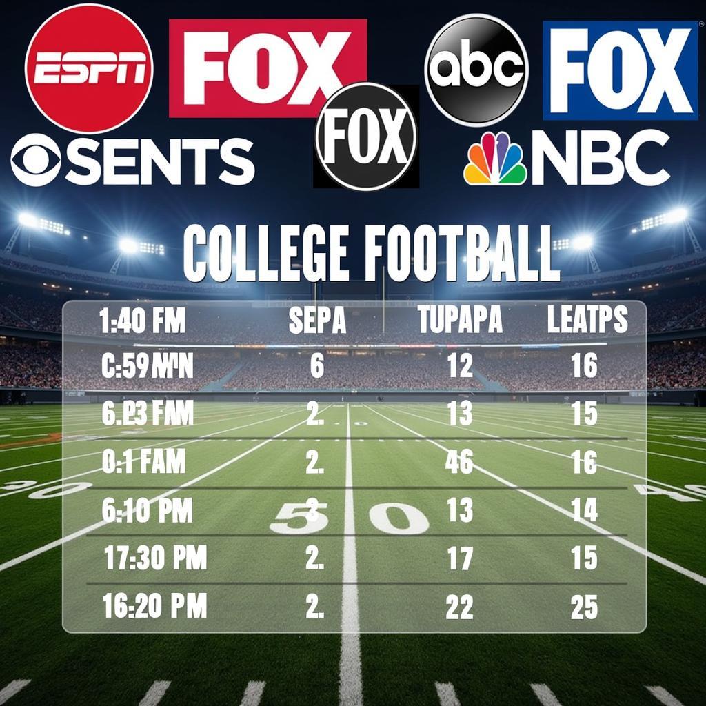 College Football Broadcast Schedule on Different Networks