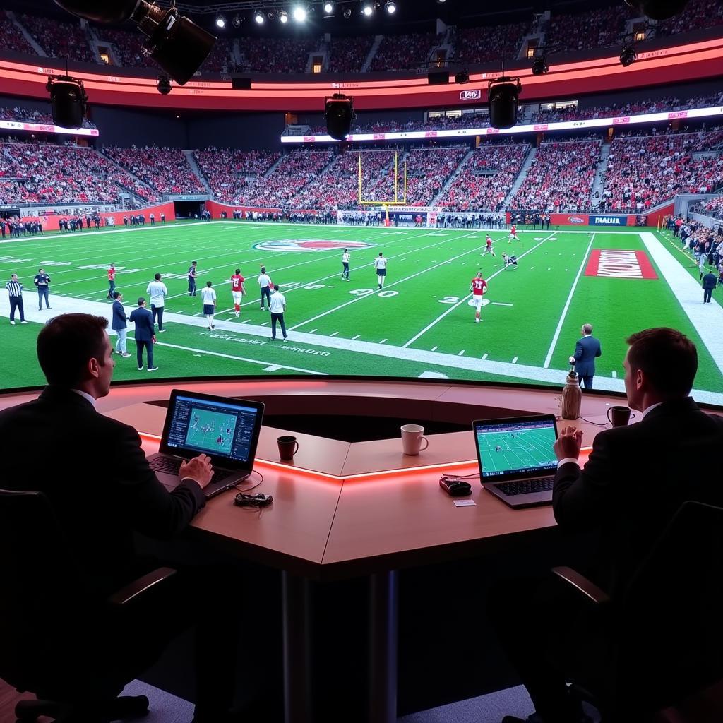 College Football Live Crew Broadcasting a Live Game