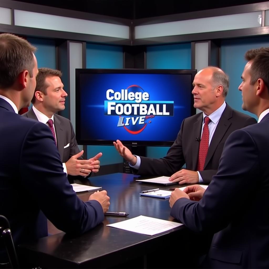 College Football Live Hosts Interviewing Coach