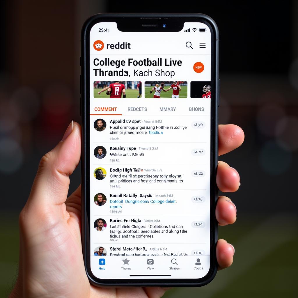 Accessing College Football Reddit Live Threads on Mobile