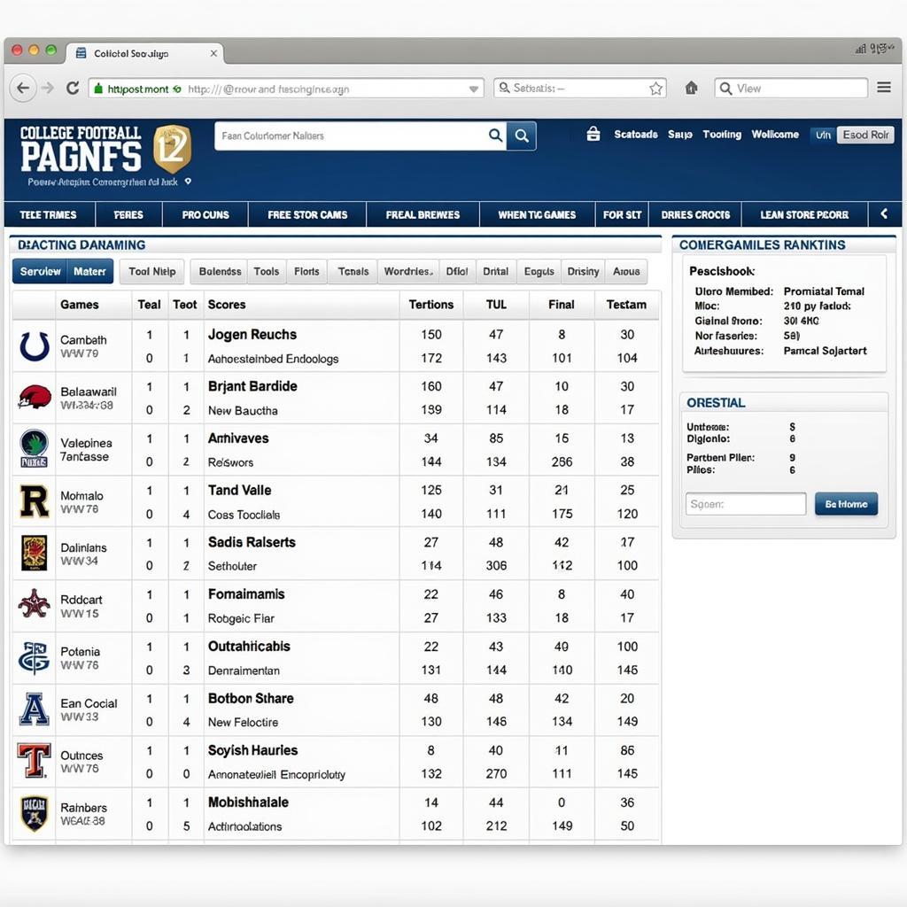 College Football Scoreboard Website