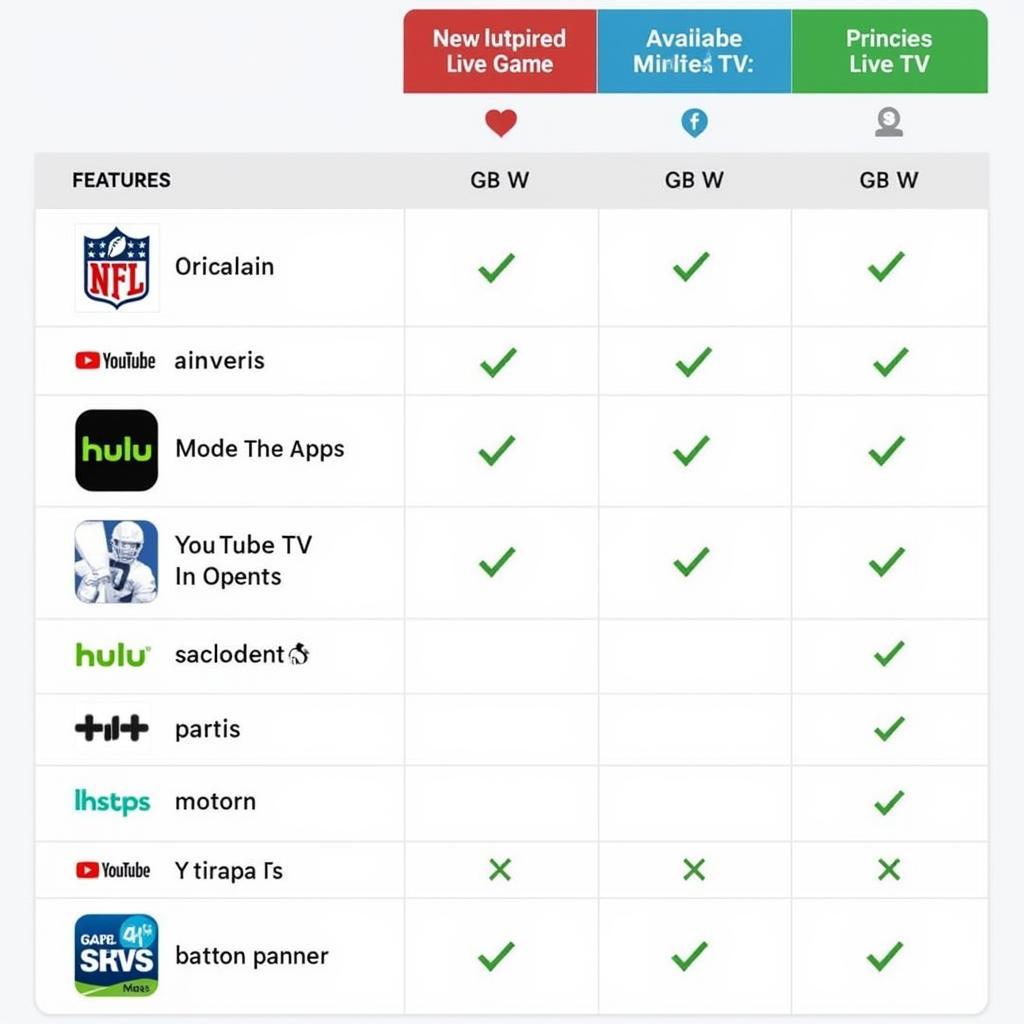 Comparison of Android NFL Streaming Apps