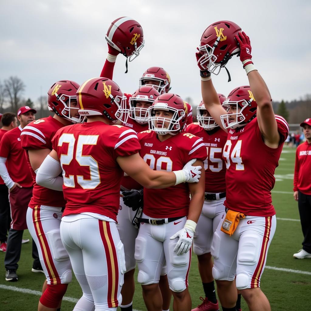 Coon Rapids Football Team Celebrating a Victory