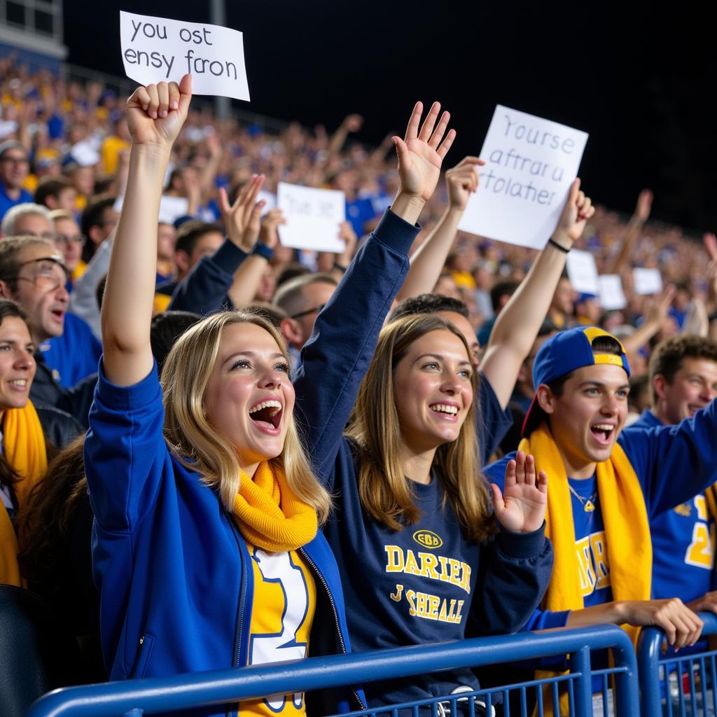 Darien High School Football Fans Cheering