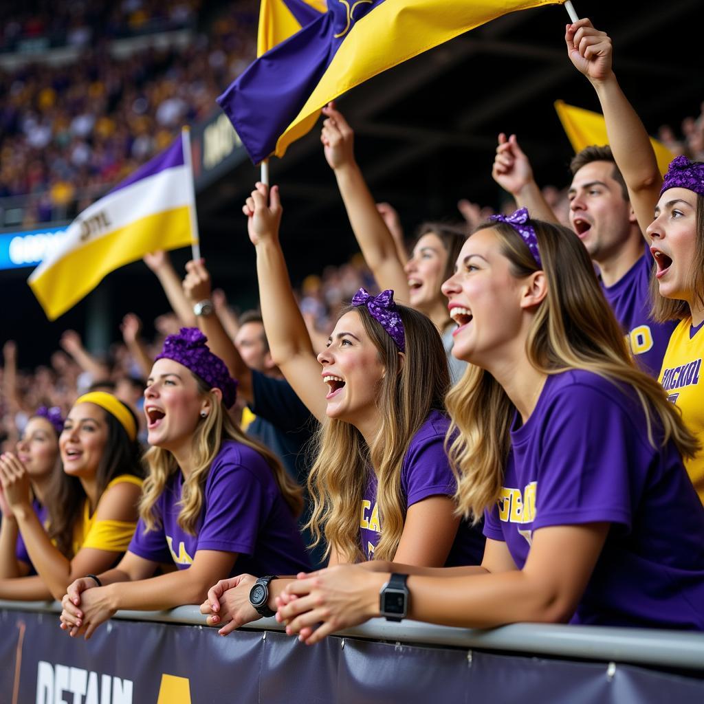 Excited Fans Cheering at a Desoto Central High School Football Game