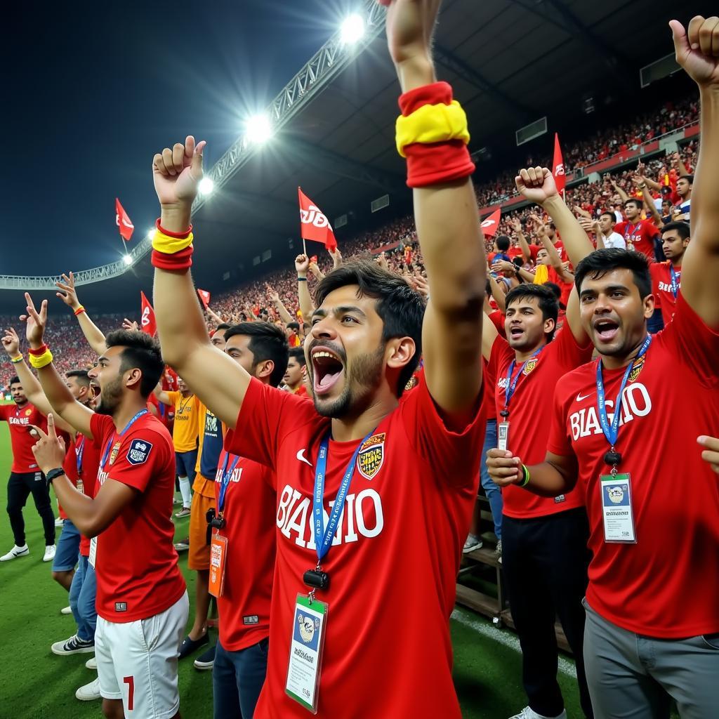 East Bengal Fans Celebrating a Goal