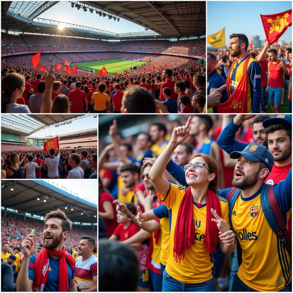 Electric atmosphere created by England and Belgium fans